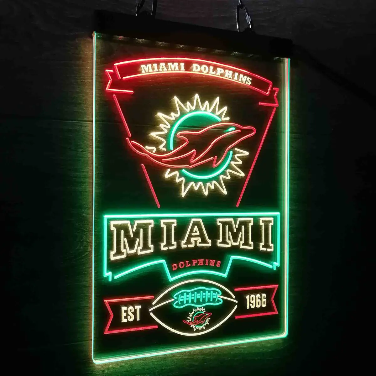 Miami Dolphins Est. 1966 Neon Led Sign 3 Colors 6