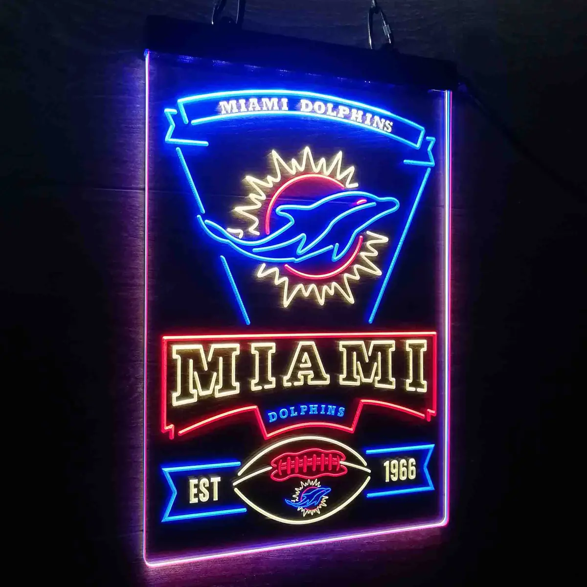 Miami Dolphins Est. 1966 Neon Led Sign 3 Colors 9