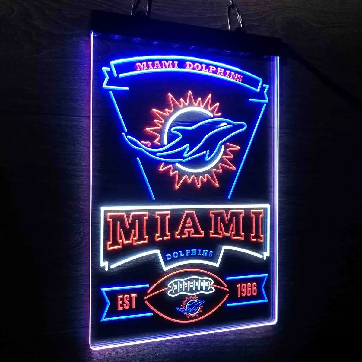 Miami Dolphins Est. 1966 Neon Led Sign 3 Colors 13