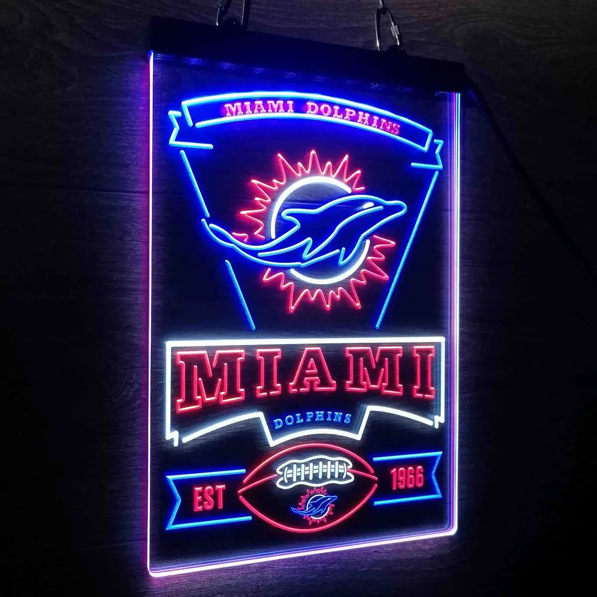 Miami Dolphins Est. 1966 Neon Led Sign 3 Colors 8
