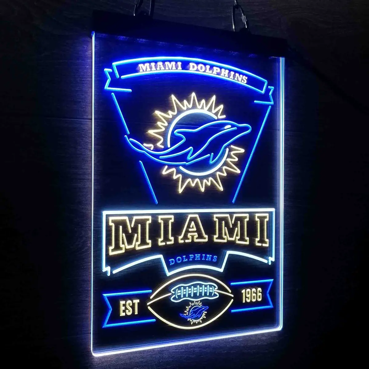 Miami Dolphins Est. 1966 Neon Led Sign 3 Colors 10