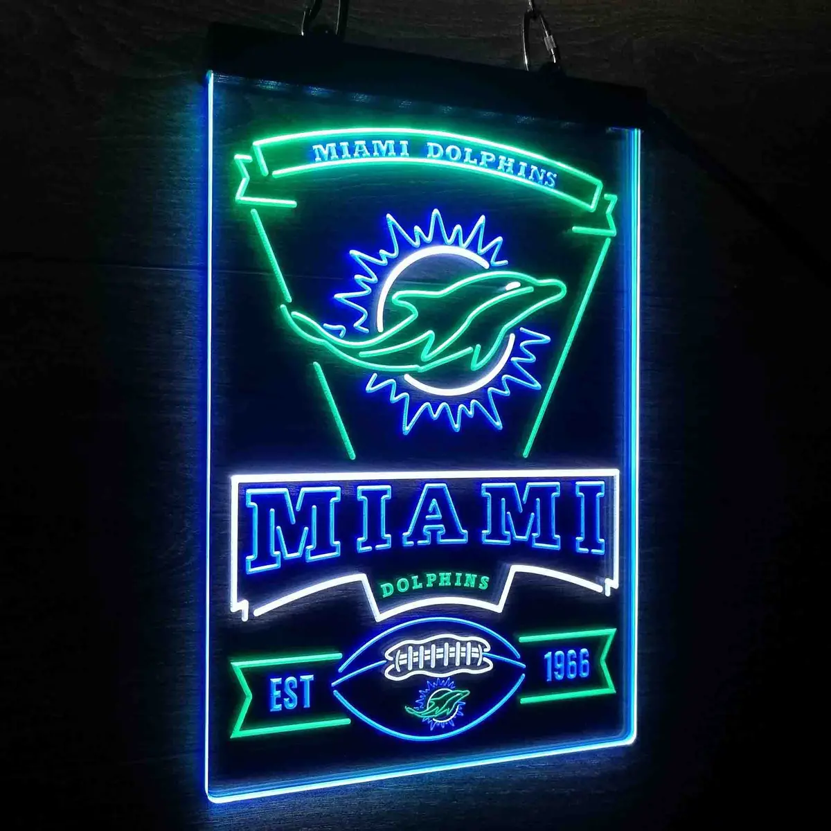 Miami Dolphins Est. 1966 Neon Led Sign 3 Colors 12
