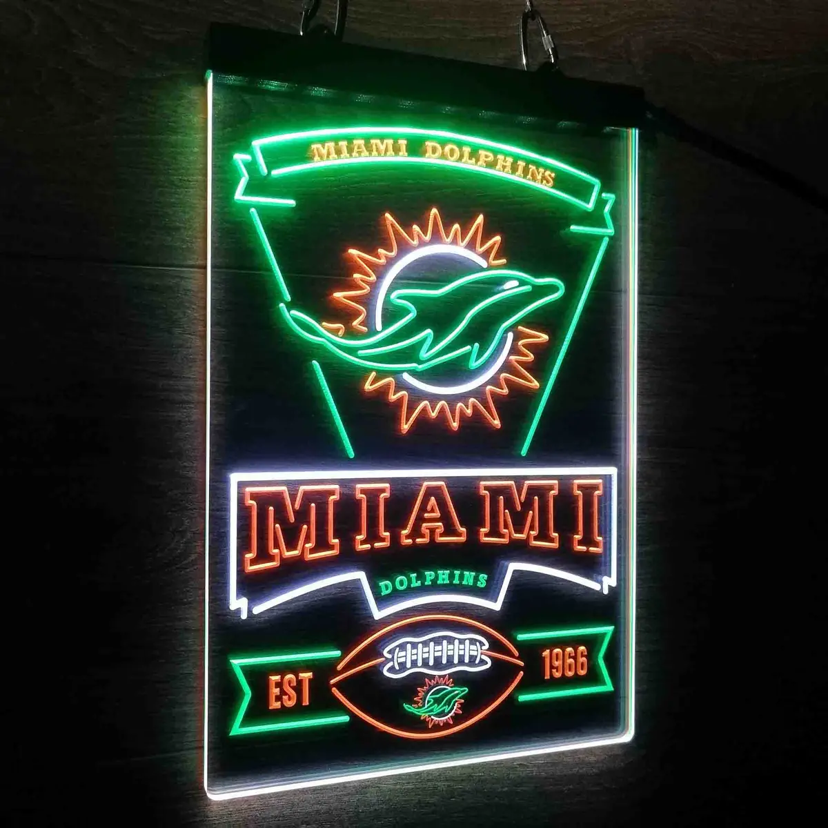 Miami Dolphins Est. 1966 Neon Led Sign 3 Colors 4