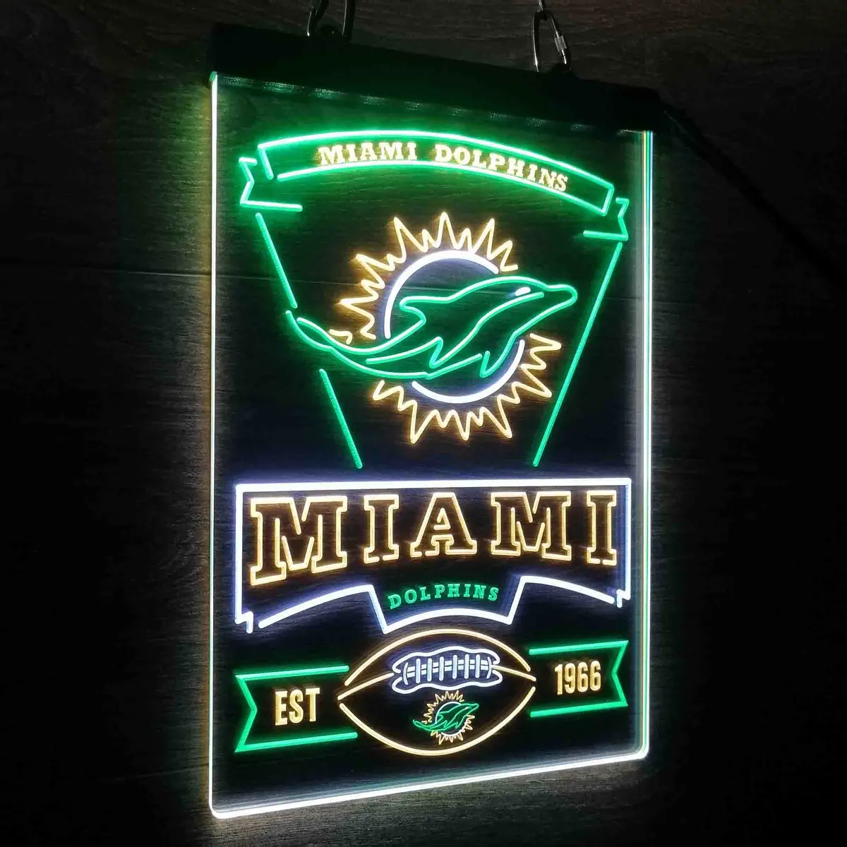 Miami Dolphins Est. 1966 Neon Led Sign 3 Colors 3