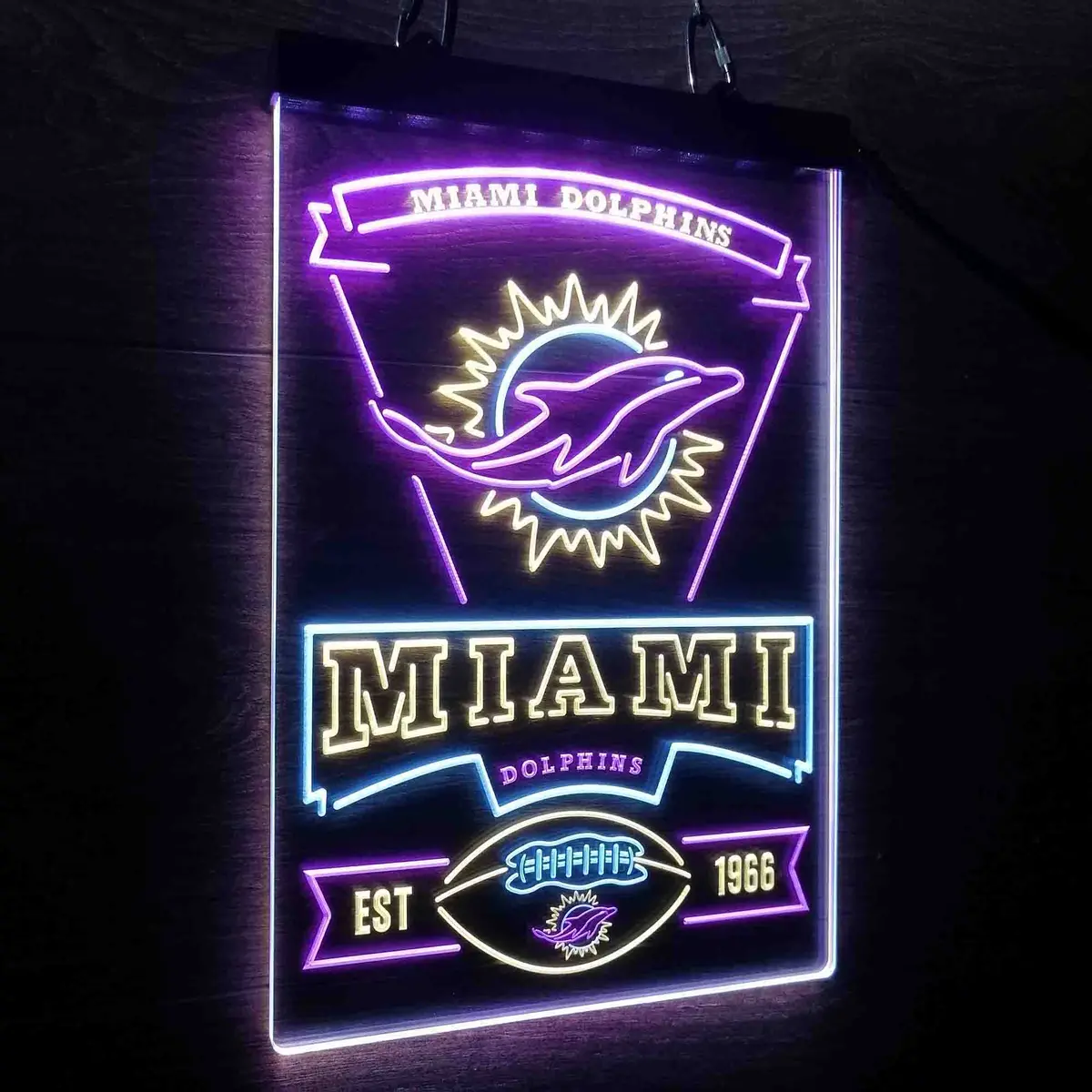 Miami Dolphins Est. 1966 Neon Led Sign 3 Colors 5