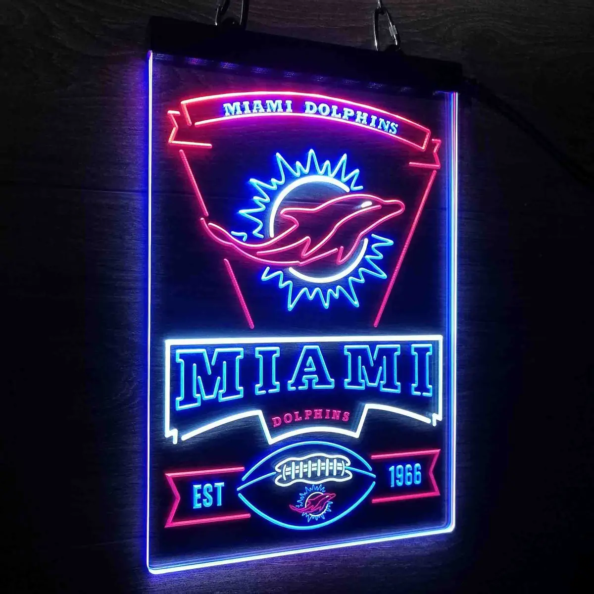 Miami Dolphins Est. 1966 Neon Led Sign 3 Colors 11