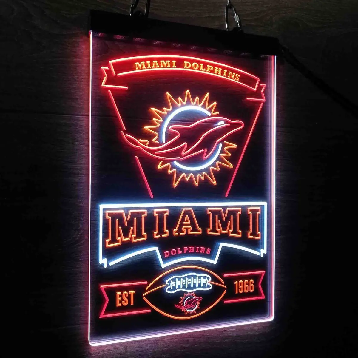 Miami Dolphins Est. 1966 Neon Led Sign 3 Colors 2