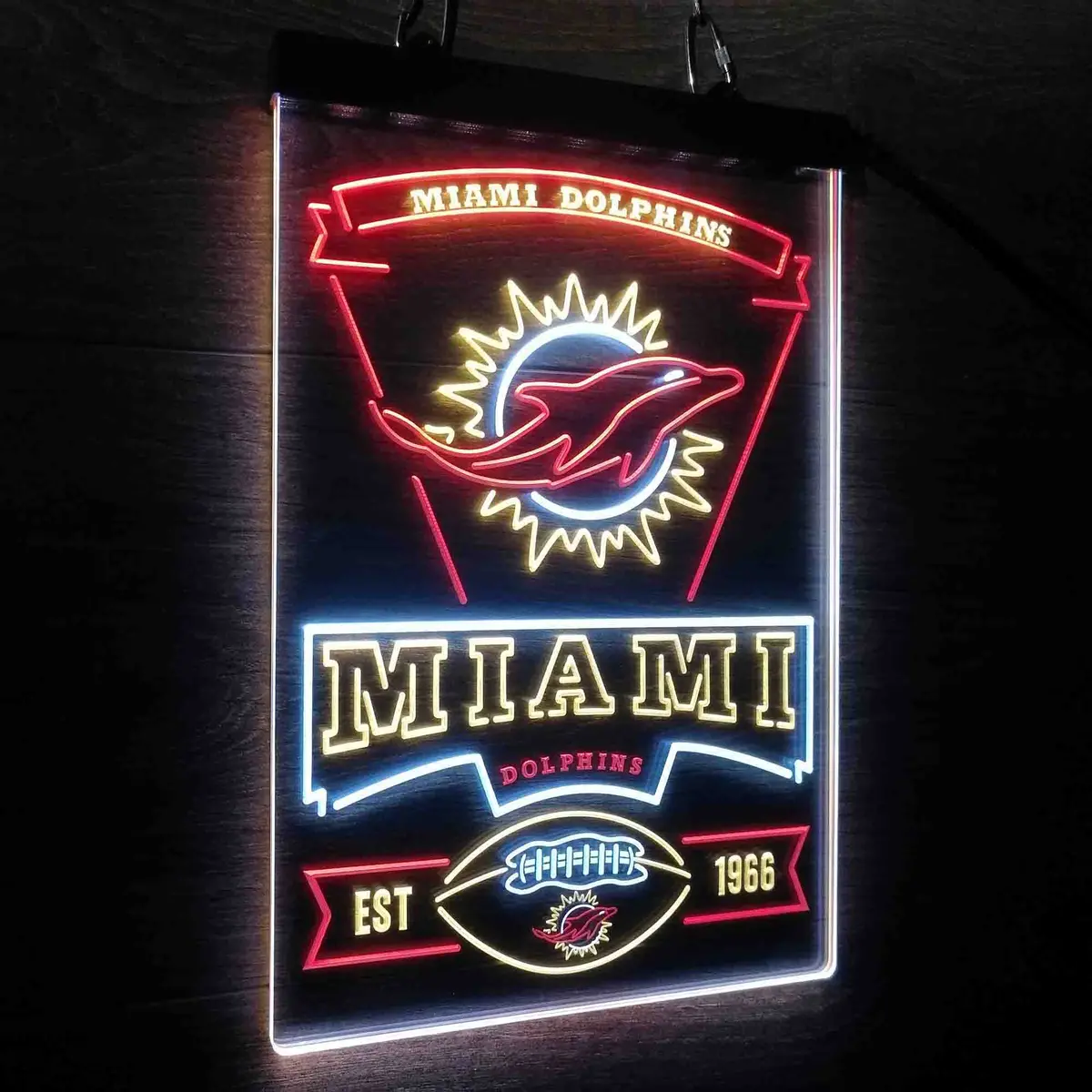 Miami Dolphins Est. 1966 Neon Led Sign 3 Colors 7
