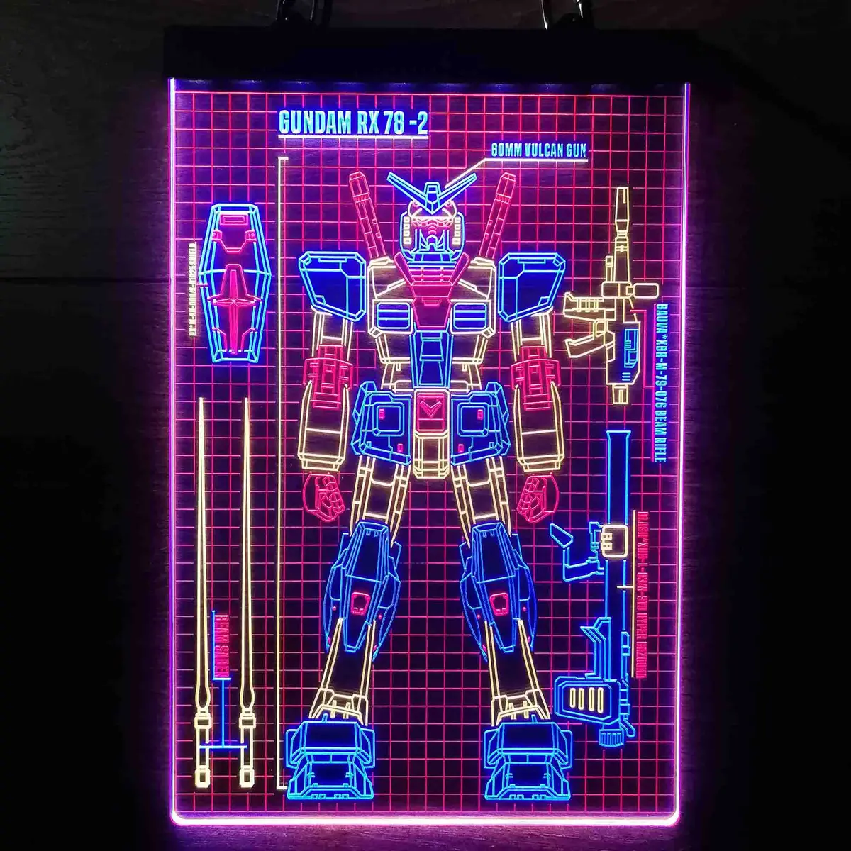 Gundam Mobile Suit Rx-78 Blueprint Neon Led Sign 1