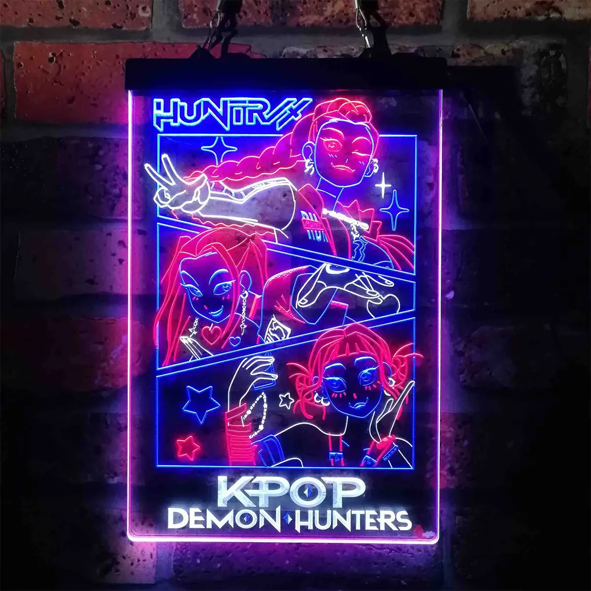Kpop Demon Hunters Huntrix Neon Led Sign 3 Colors 3