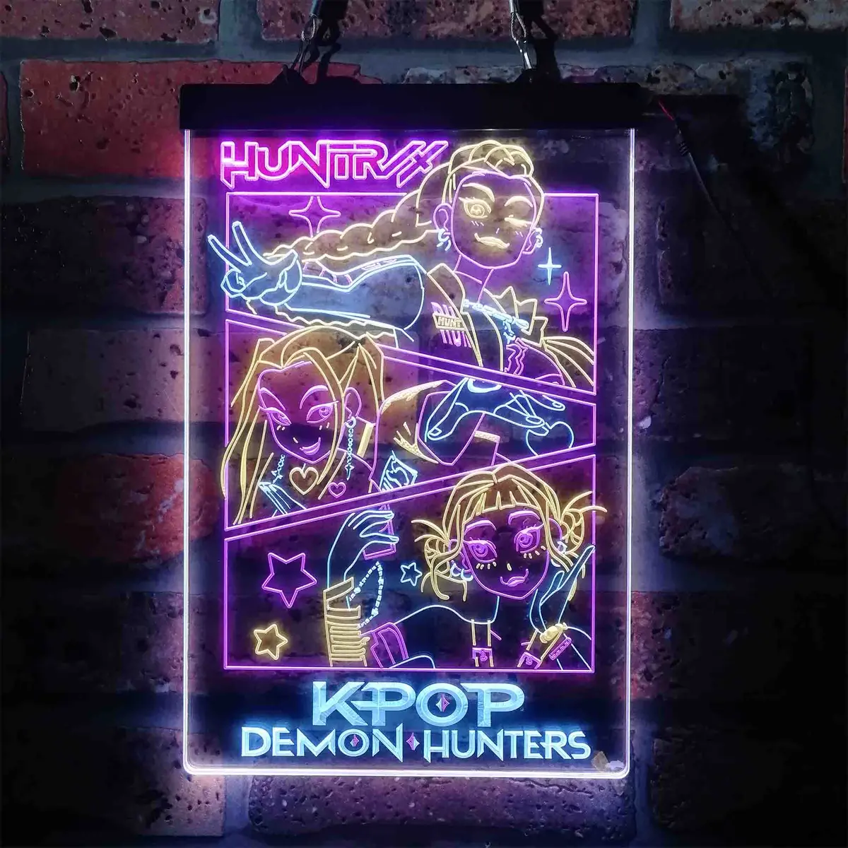 Kpop Demon Hunters Huntrix Neon Led Sign 3 Colors 1
