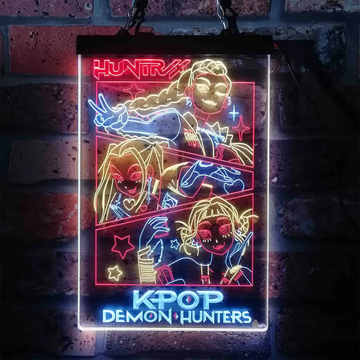 Kpop Demon Hunters Huntrix Neon Led Sign 3 Colors 12