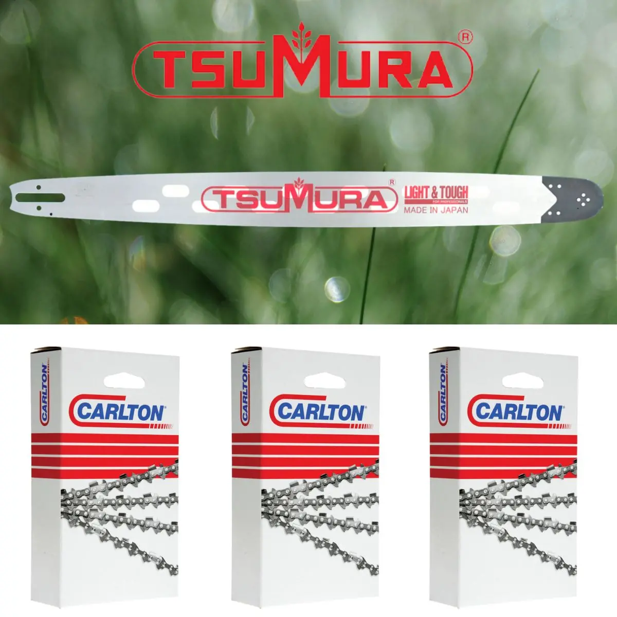 Tsumura Light Bar + 3 Carlton Chains Fits Stihl 1