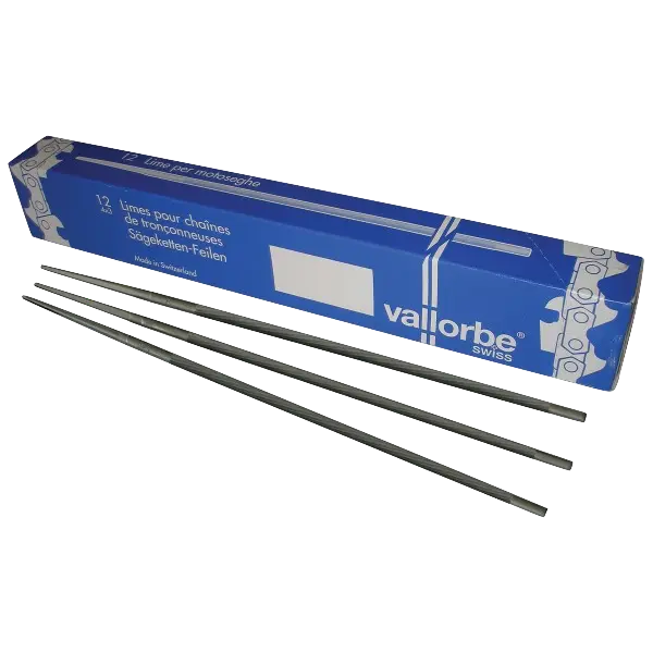 Chainsaw Files Round Vallorbe® Swiss Quality (12-Pack Assorted Sizes) 1