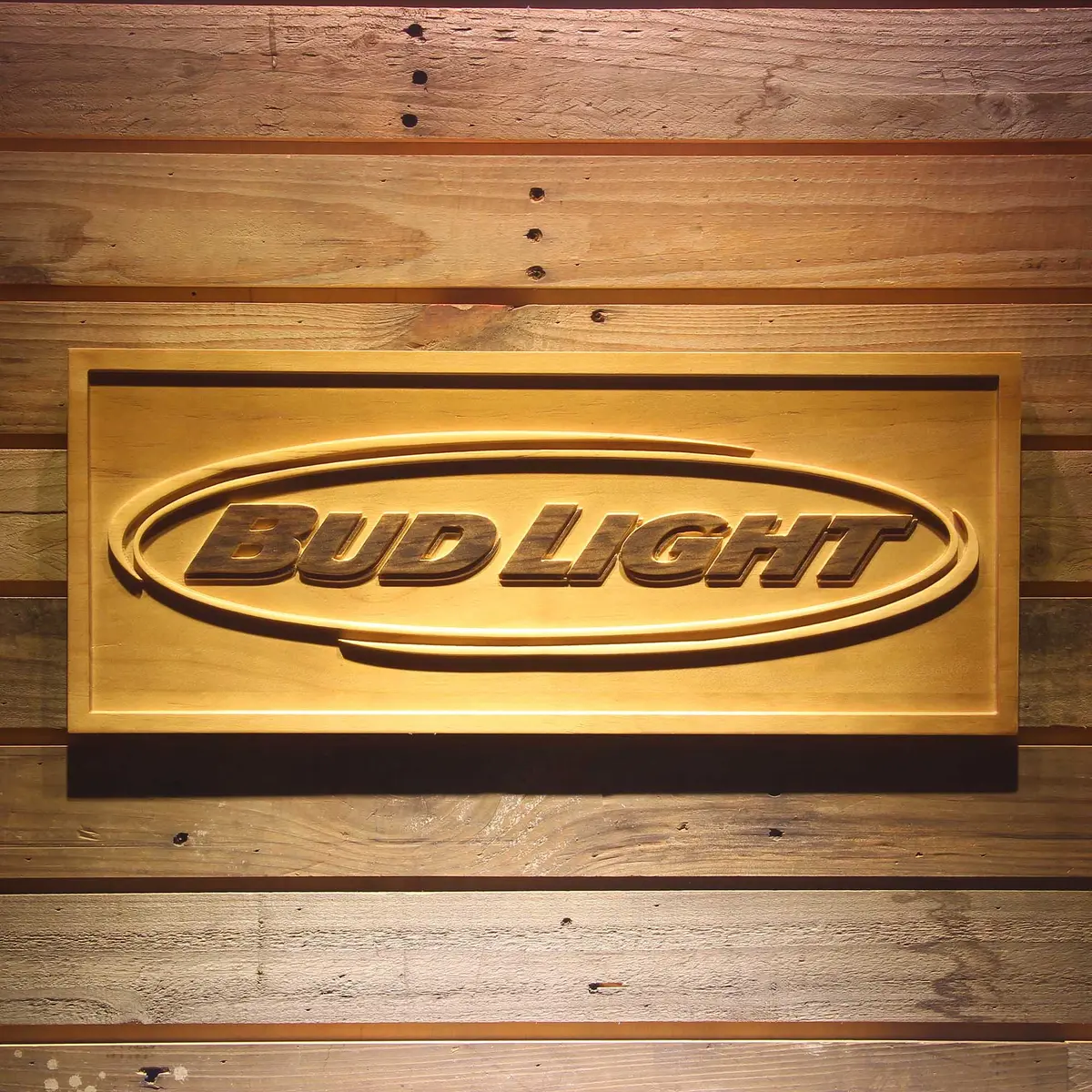 Bud Light 3D Solid Wooden Craving Sign 1