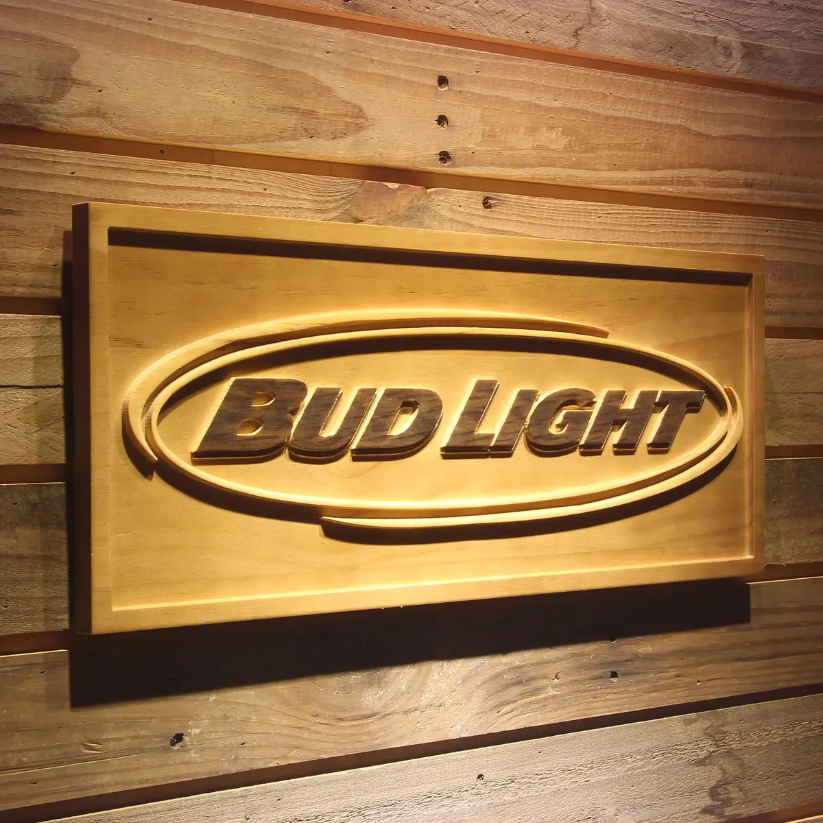 Bud Light 3D Solid Wooden Craving Sign 2