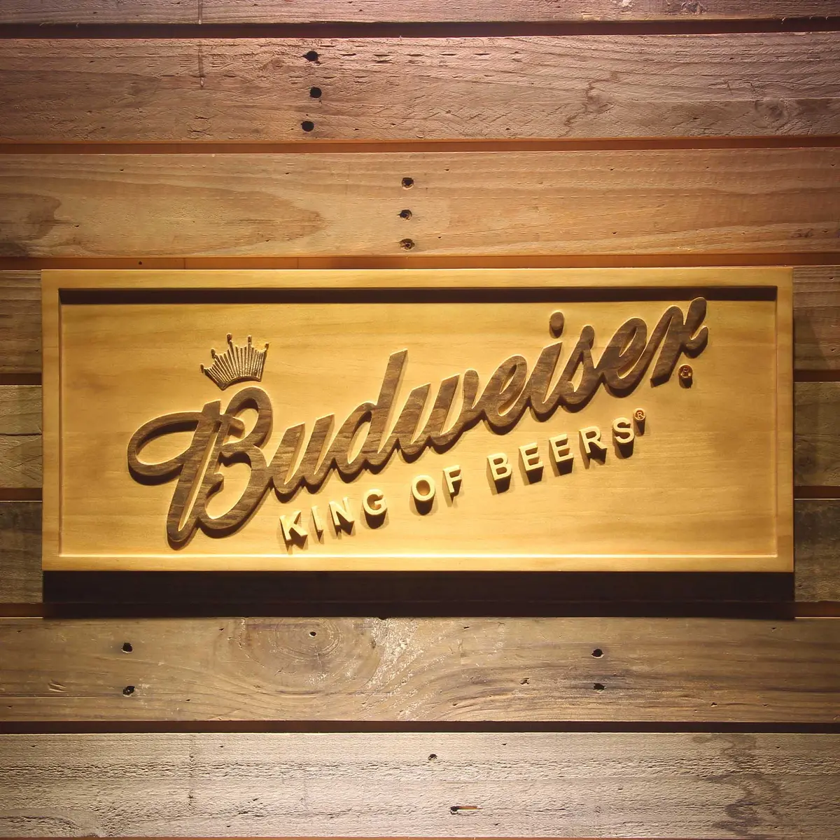 Budweiser 3D Solid Wooden Craving Sign 1