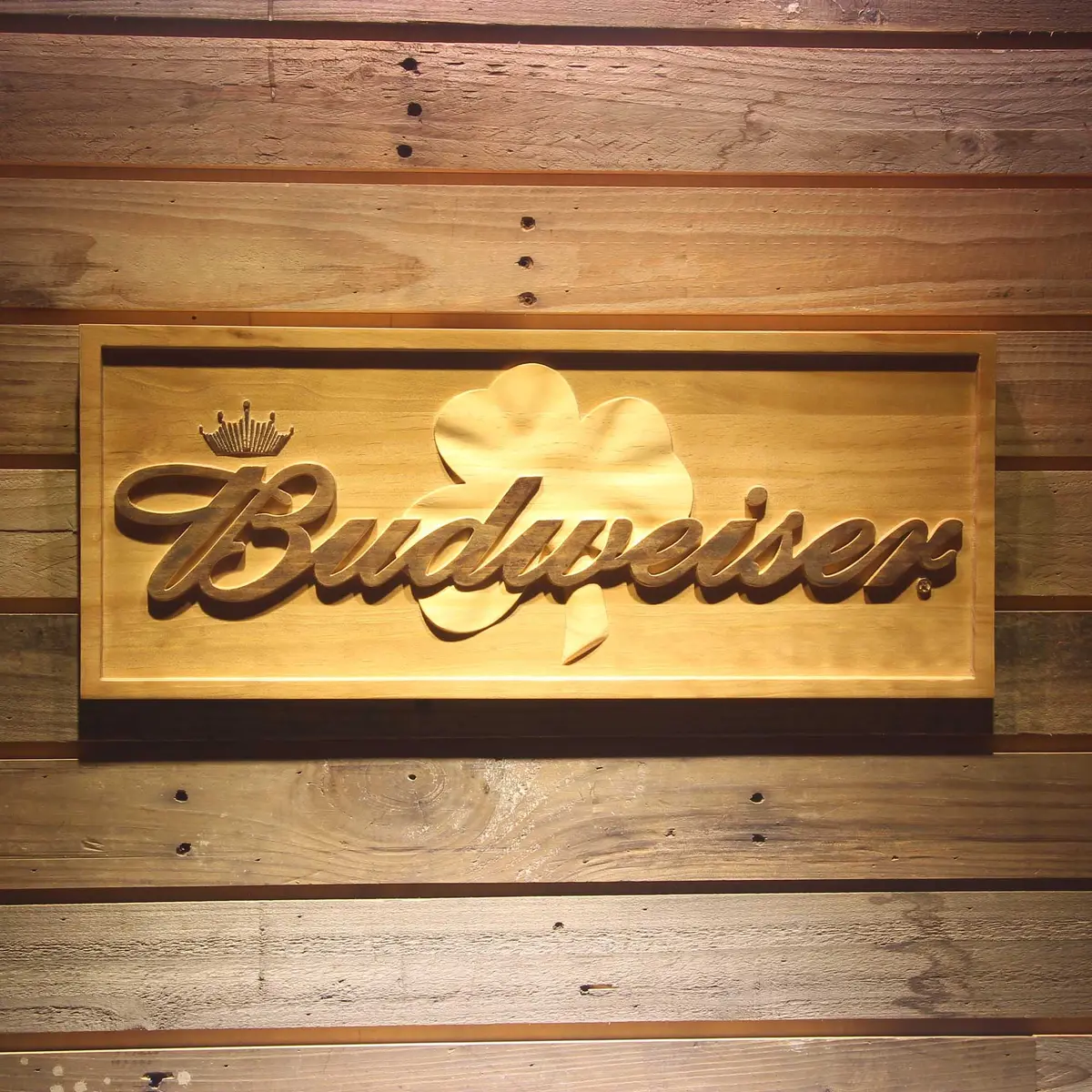 Budweiser 3D Solid Wooden Craving Sign 1