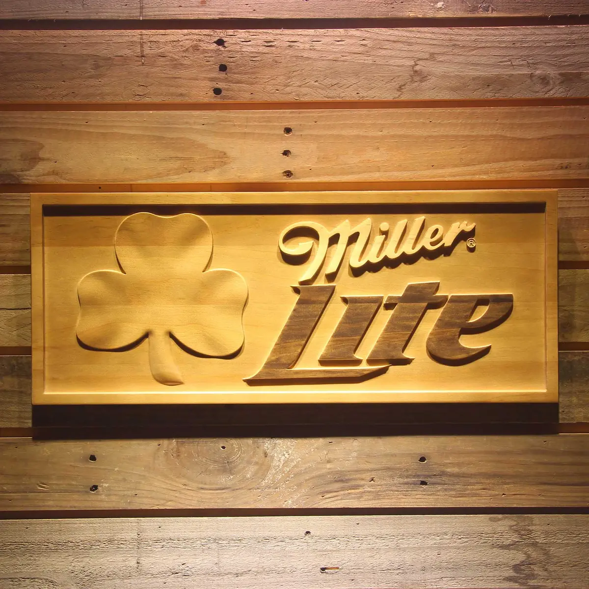 Miller,Miller Lite 3D Solid Wooden Craving Sign 1