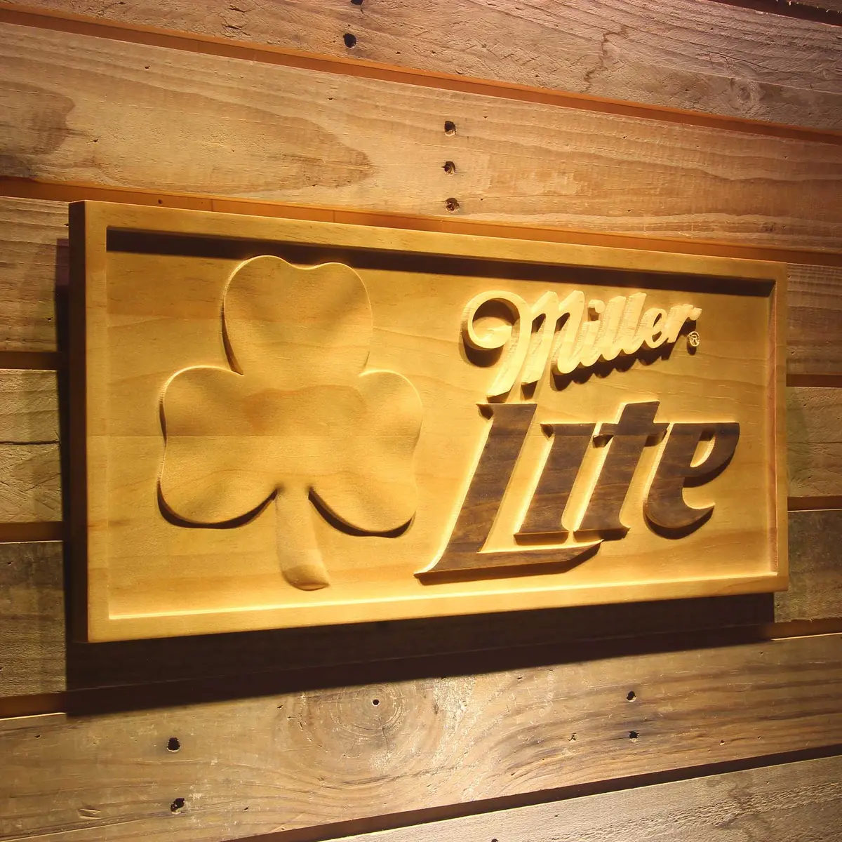 Miller,Miller Lite 3D Solid Wooden Craving Sign 2