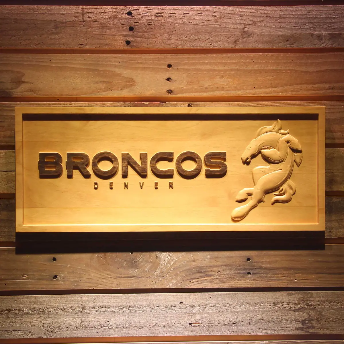 Denver Broncos,Nfl 3D Solid Wooden Craving Sign 1
