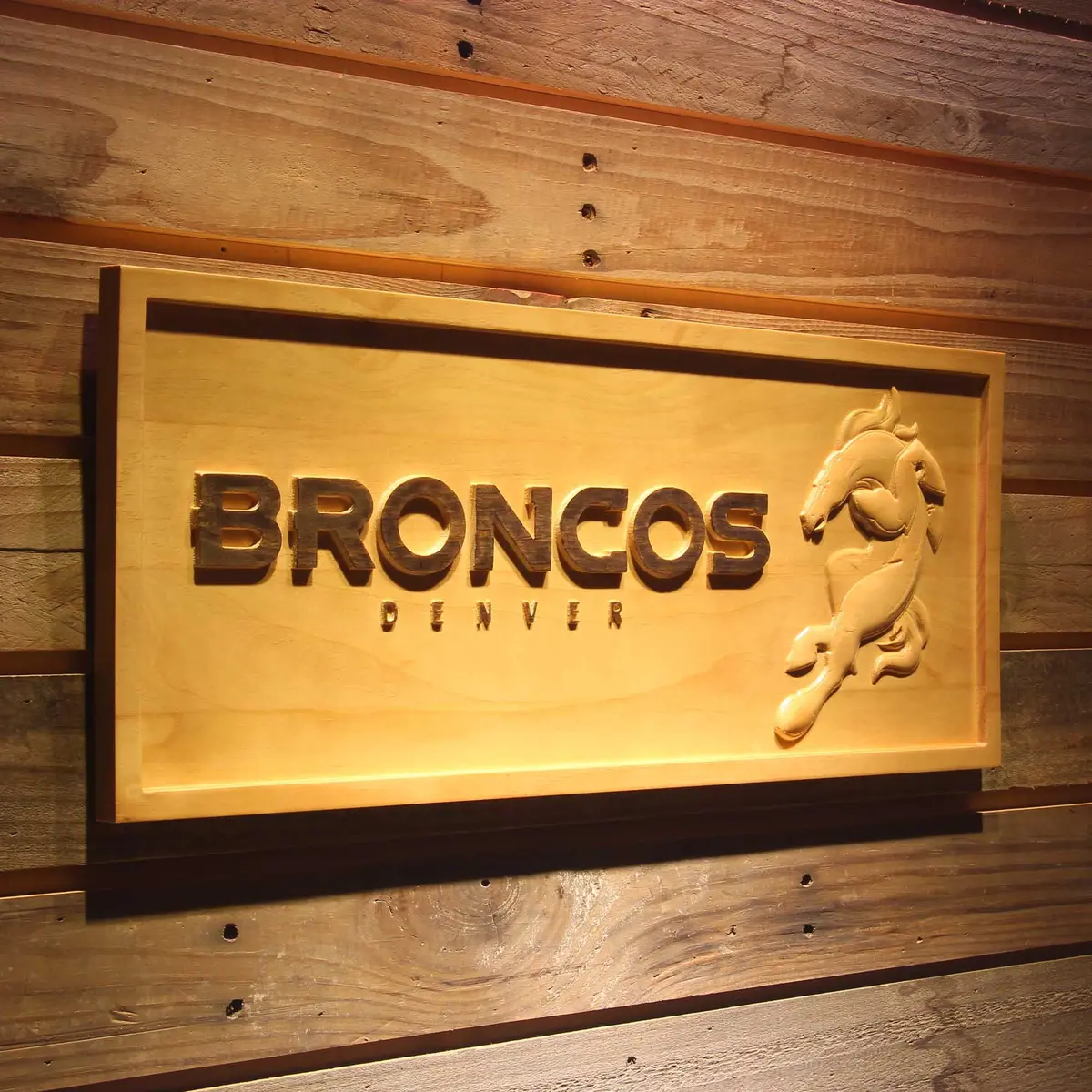 Denver Broncos,Nfl 3D Solid Wooden Craving Sign 2