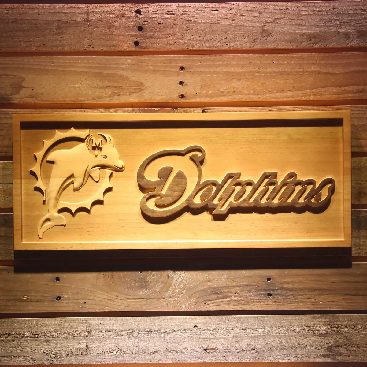 Miami Dolphins,Nfl 3D Solid Wooden Craving Sign 1
