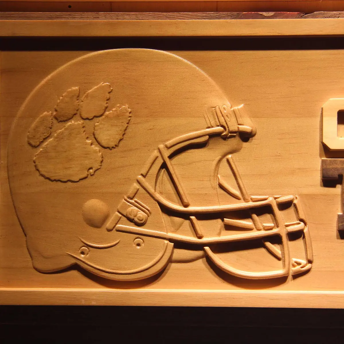 Clemson Tigers 3D Solid Wooden Craving Sign 4