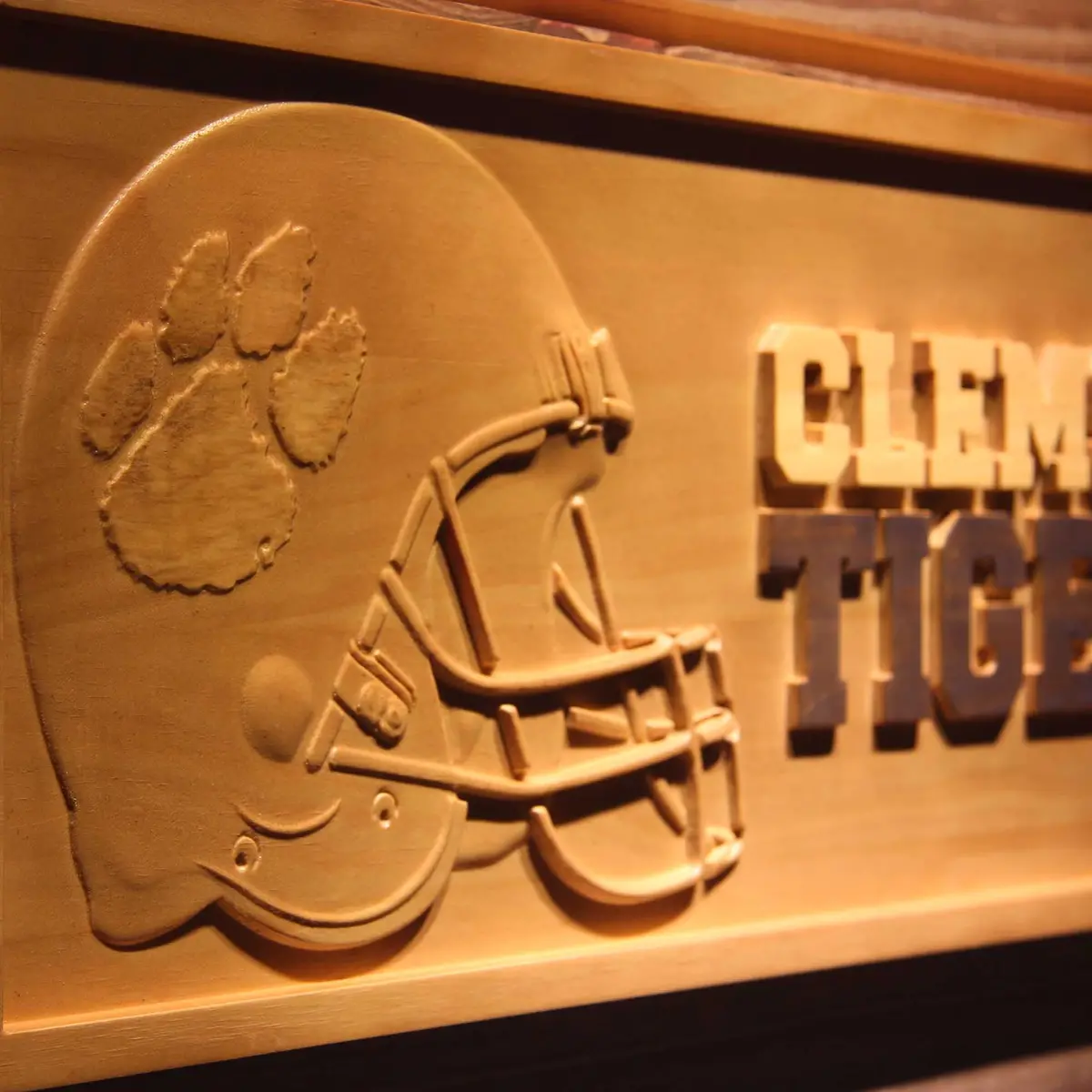 Clemson Tigers 3D Solid Wooden Craving Sign 5
