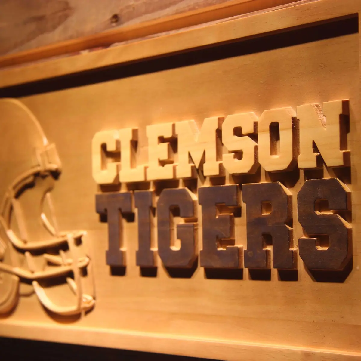 Clemson Tigers 3D Solid Wooden Craving Sign 6
