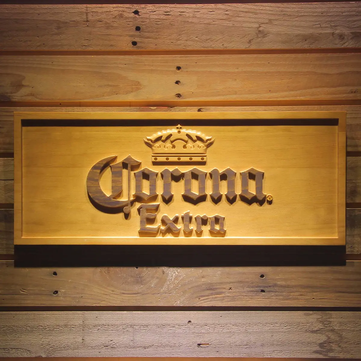 Corona 3D Solid Wooden Craving Sign 1