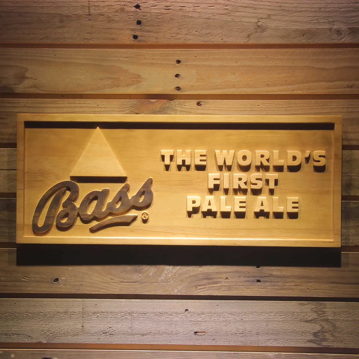 Bass Pale Ale 3D Solid Wooden Craving Sign 1
