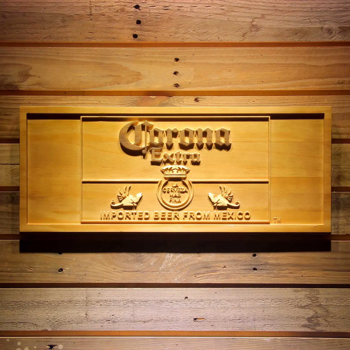 Corona 3D Solid Wooden Craving Sign 1