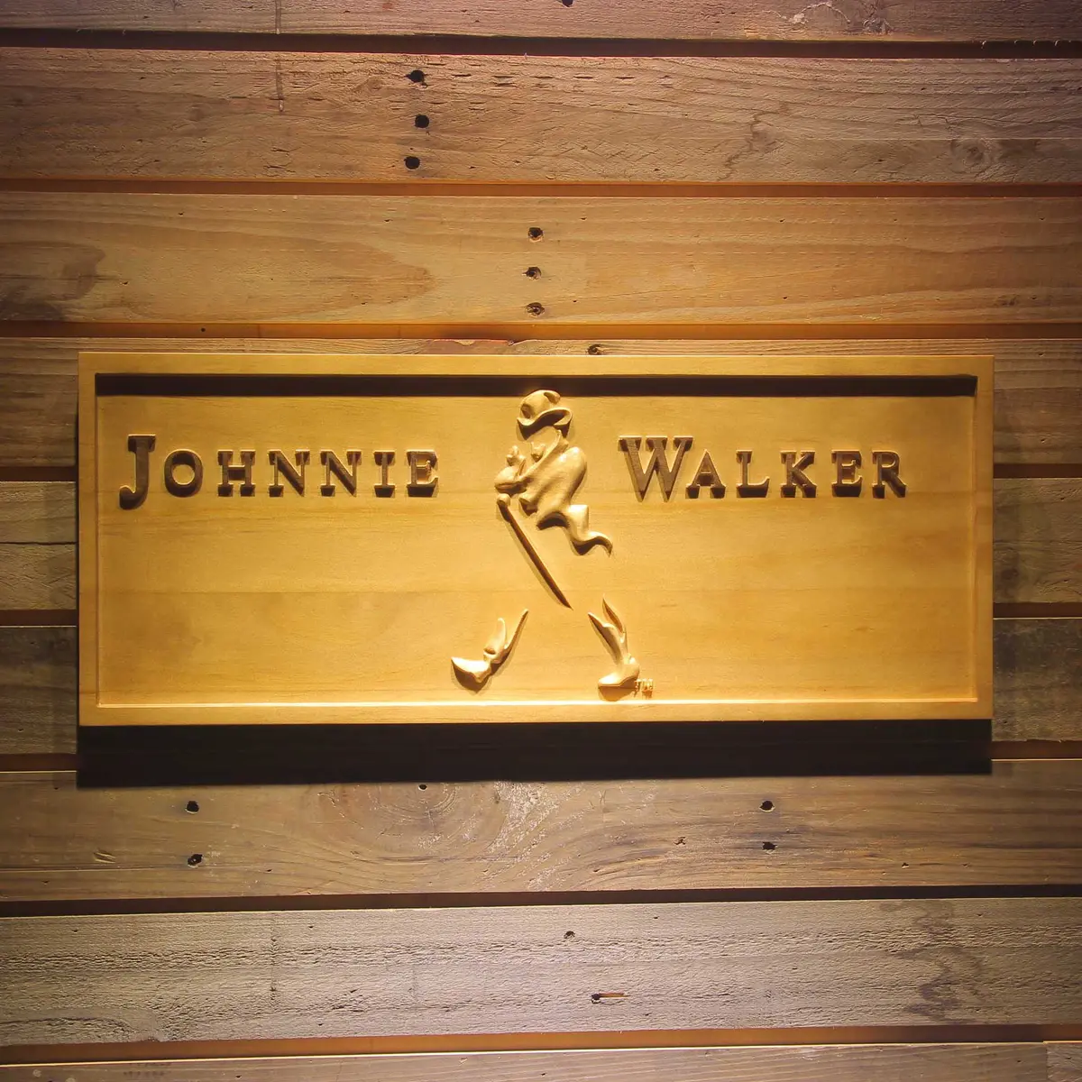 Johnnie Walker 3D Solid Wooden Craving Sign 1