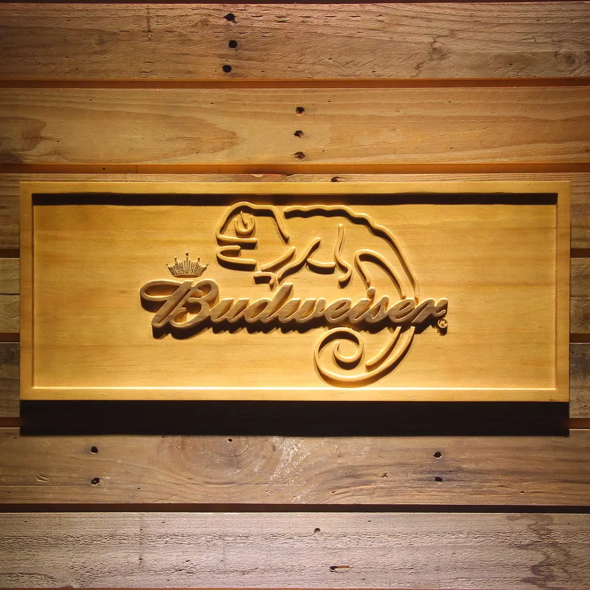 Budweiser 3D Solid Wooden Craving Sign 1