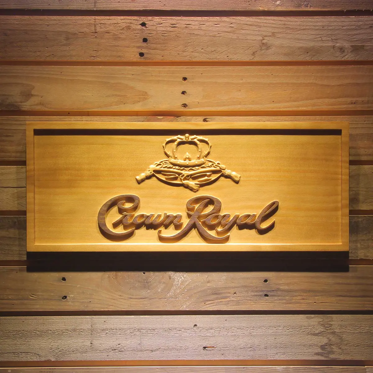 Crown Royal 3D Solid Wooden Craving Sign 1