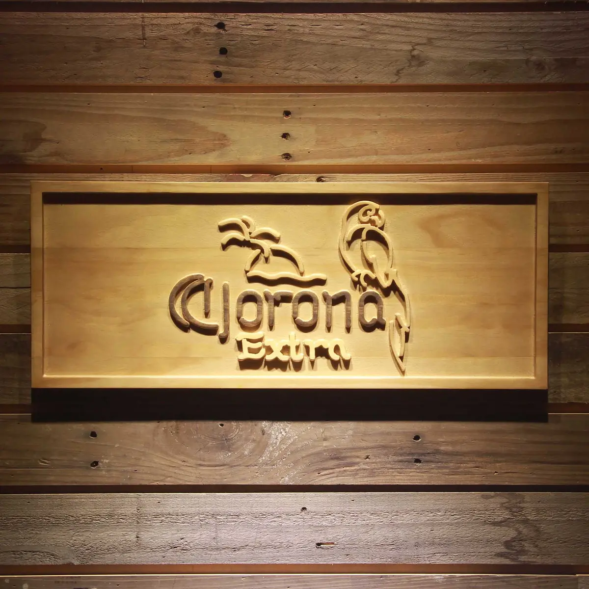 Corona 3D Solid Wooden Craving Sign 1