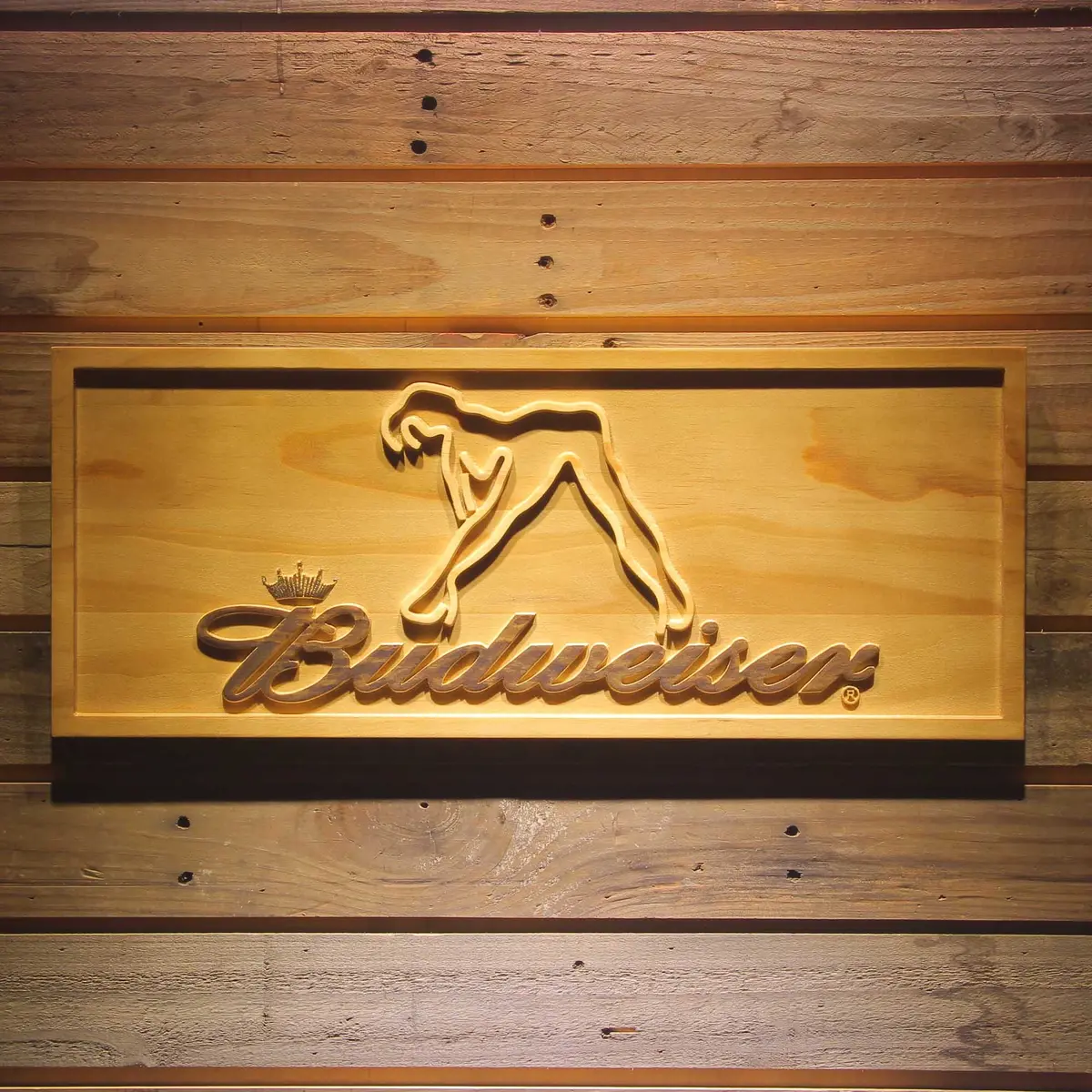 Budweiser 3D Solid Wooden Craving Sign 1