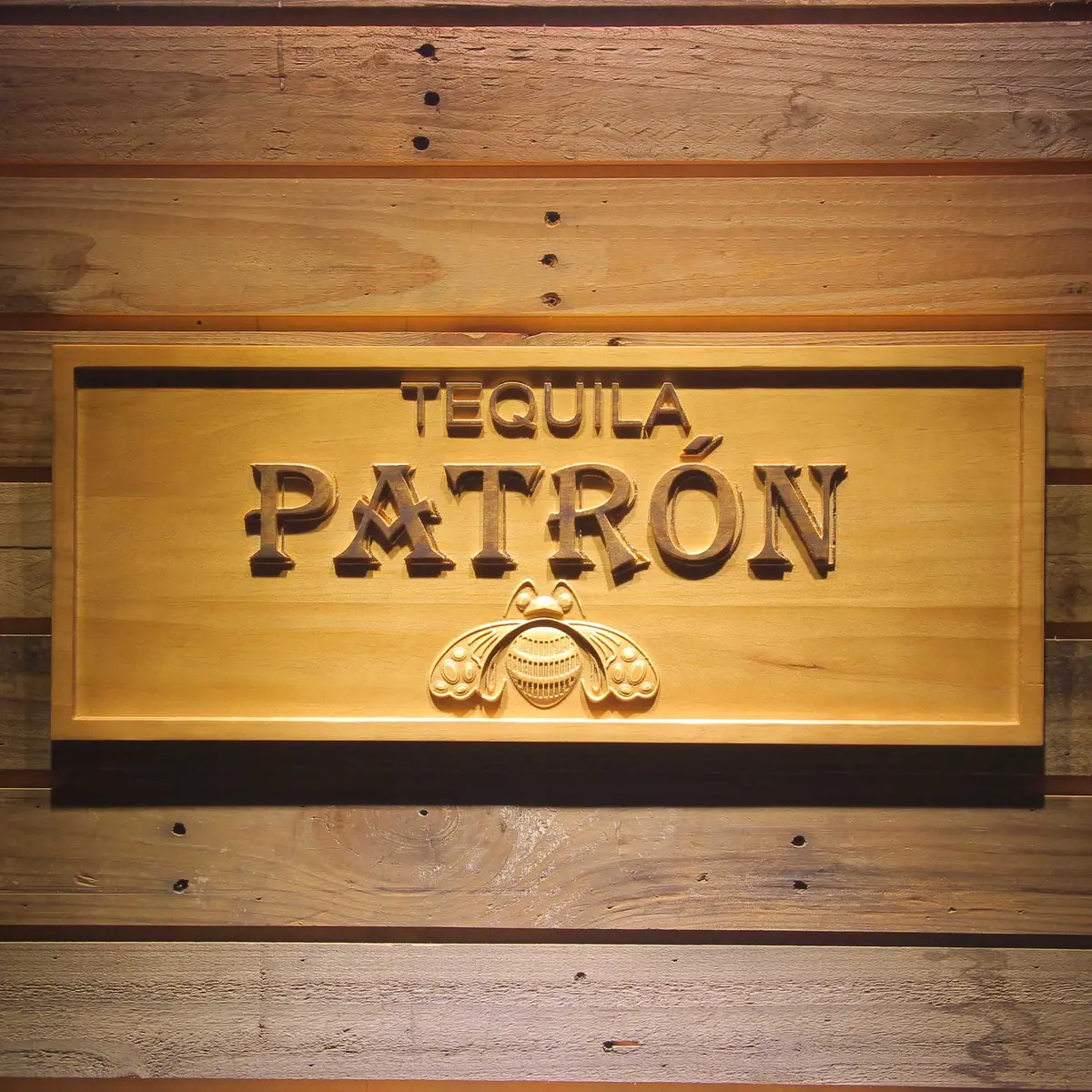 Tequila Patron 3D Solid Wooden Craving Sign 1