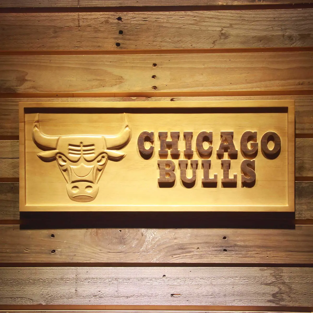 Chicago Bulls  3D Solid Wooden Craving Sign 1