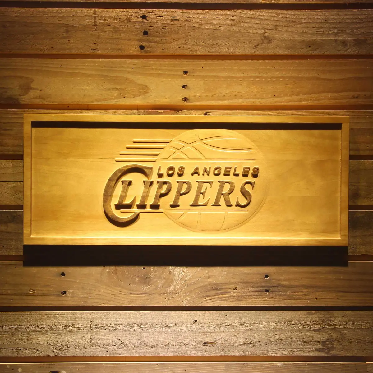 Los Angeles Clippers  3D Solid Wooden Craving Sign 1
