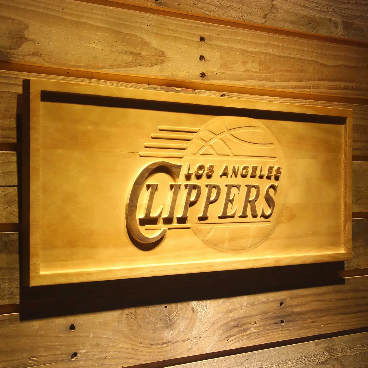 Los Angeles Clippers 3D Solid Wooden Craving Sign 2
