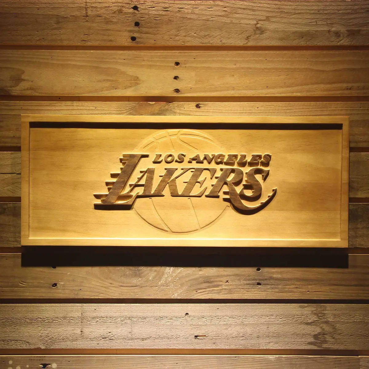 Los Angeles Lakers  3D Solid Wooden Craving Sign 1