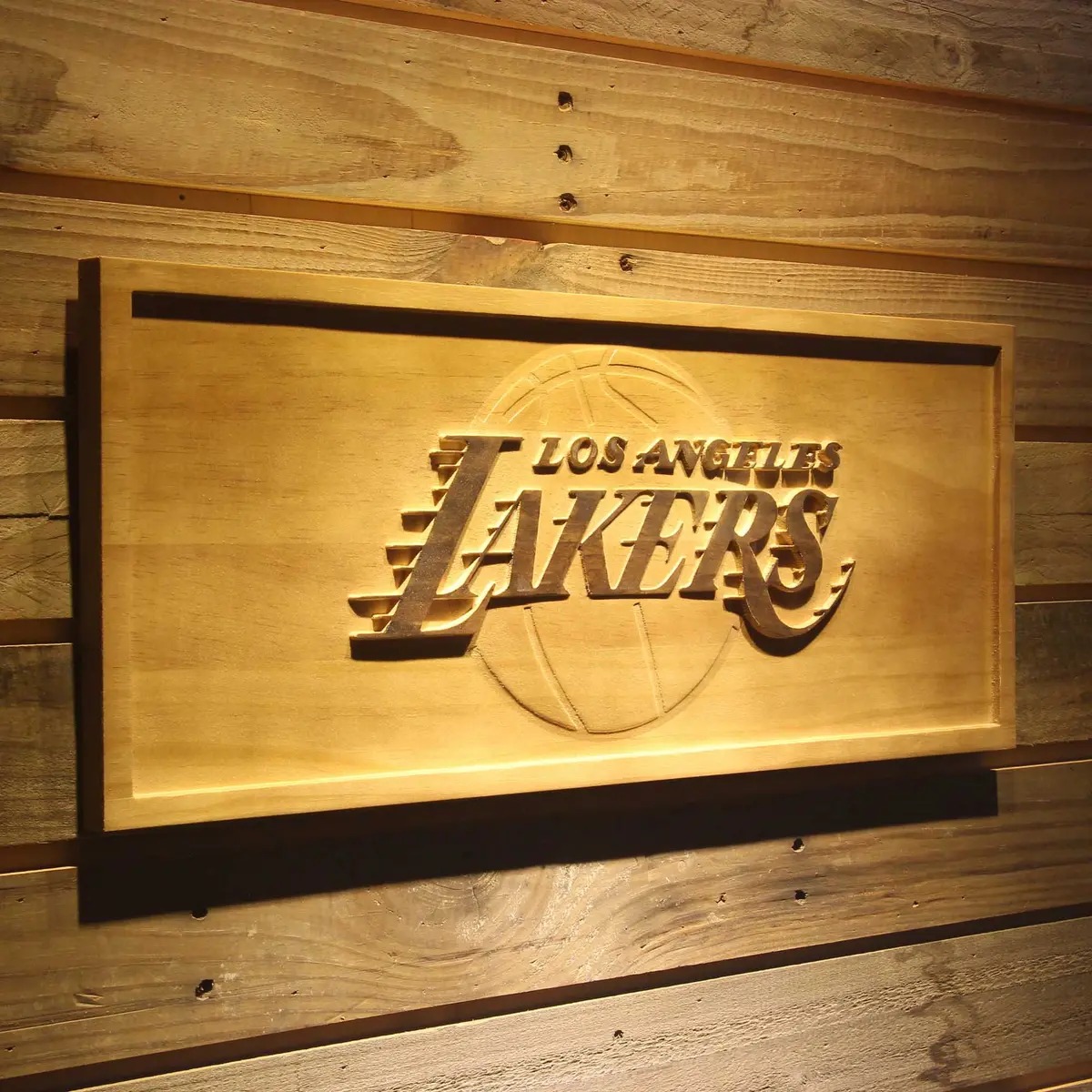 Los Angeles Lakers 3D Solid Wooden Craving Sign 2