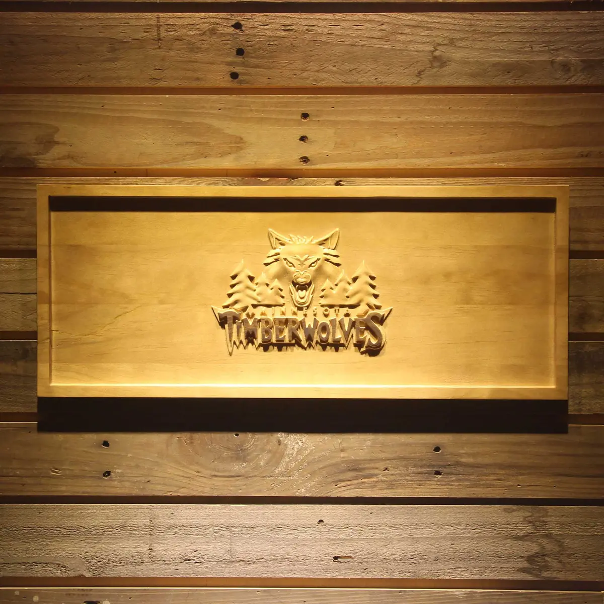 Minnesota Timberwolves  3D Solid Wooden Craving Sign 1