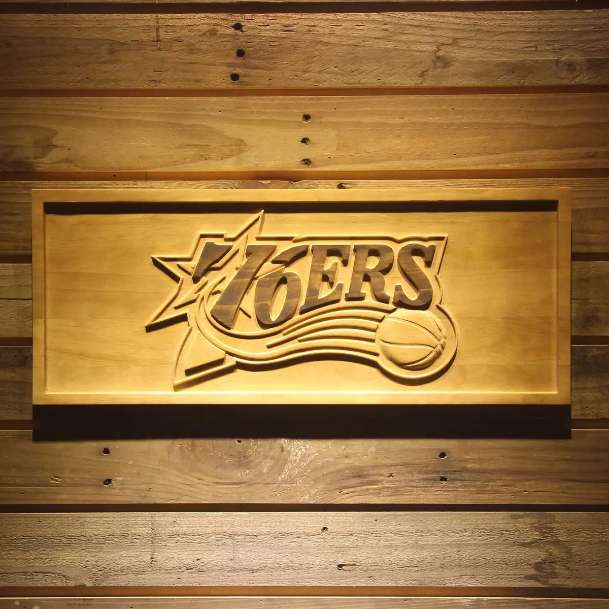 Philadelphia 76Ers  3D Solid Wooden Craving Sign 1