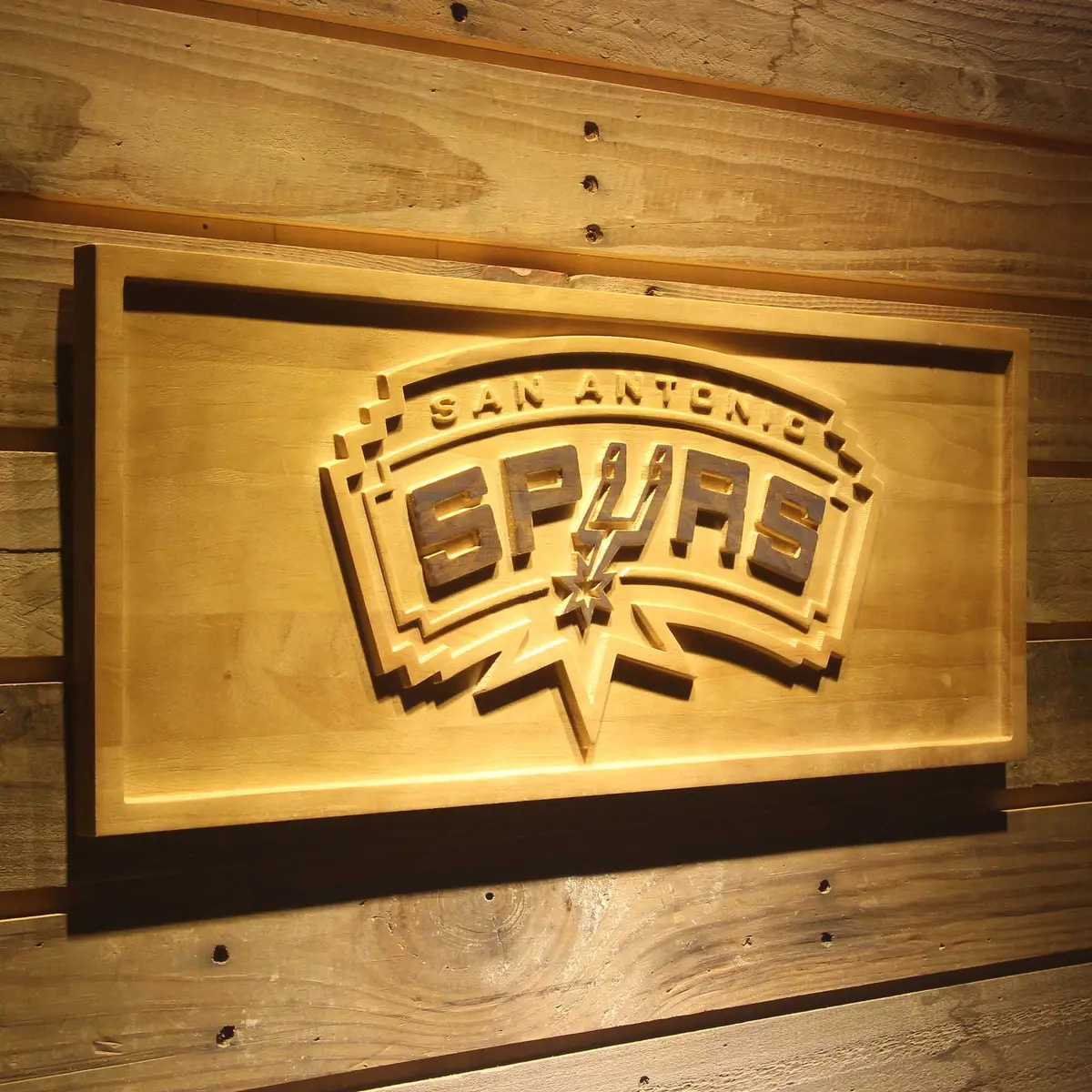 San Antonio Spurs 3D Solid Wooden Craving Sign 2