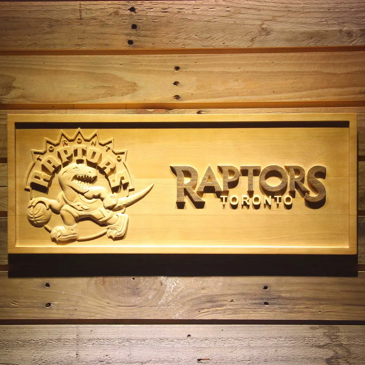 Toronto Raptors  3D Solid Wooden Craving Sign 1