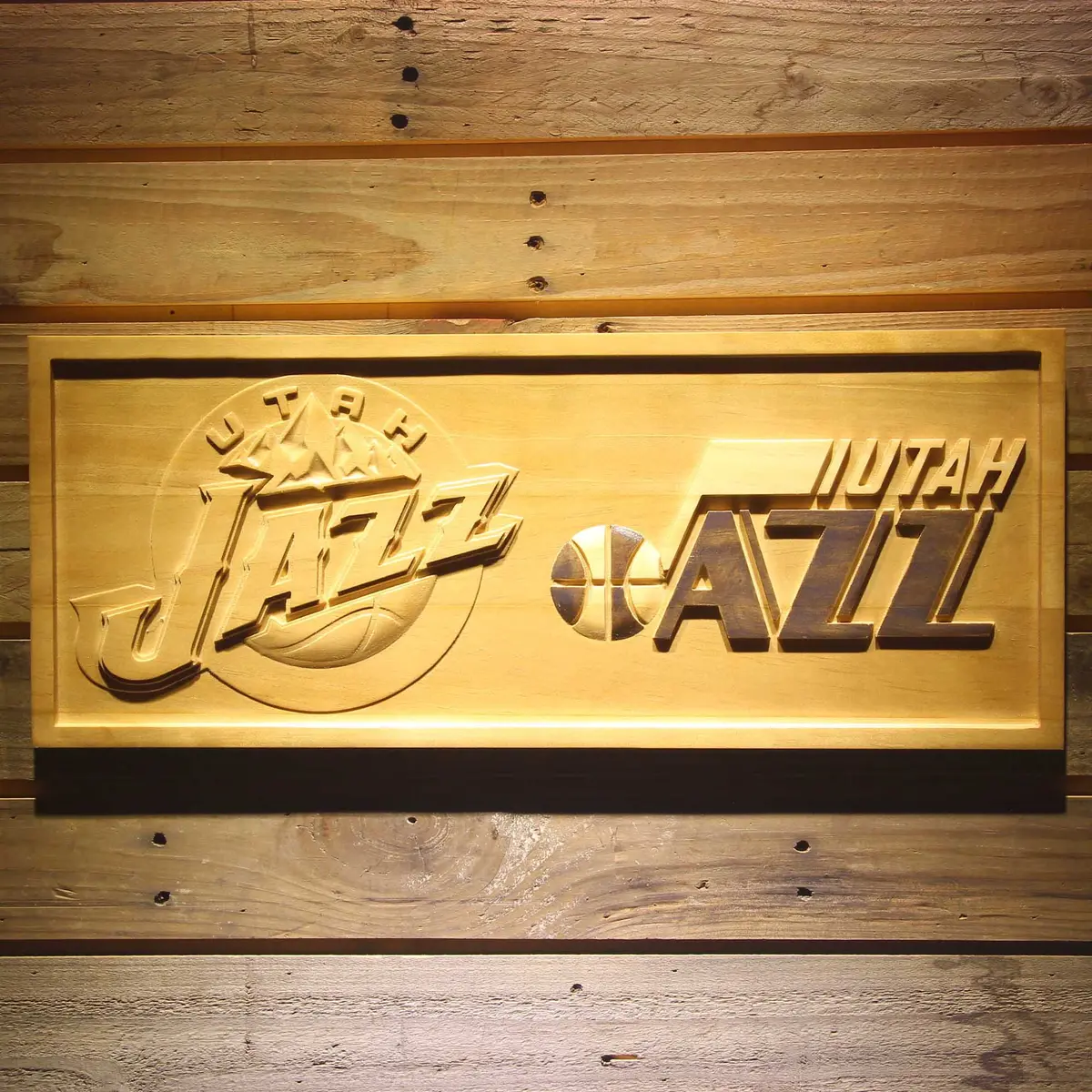 Utah Jazz 3D Solid Wooden Craving Sign 1