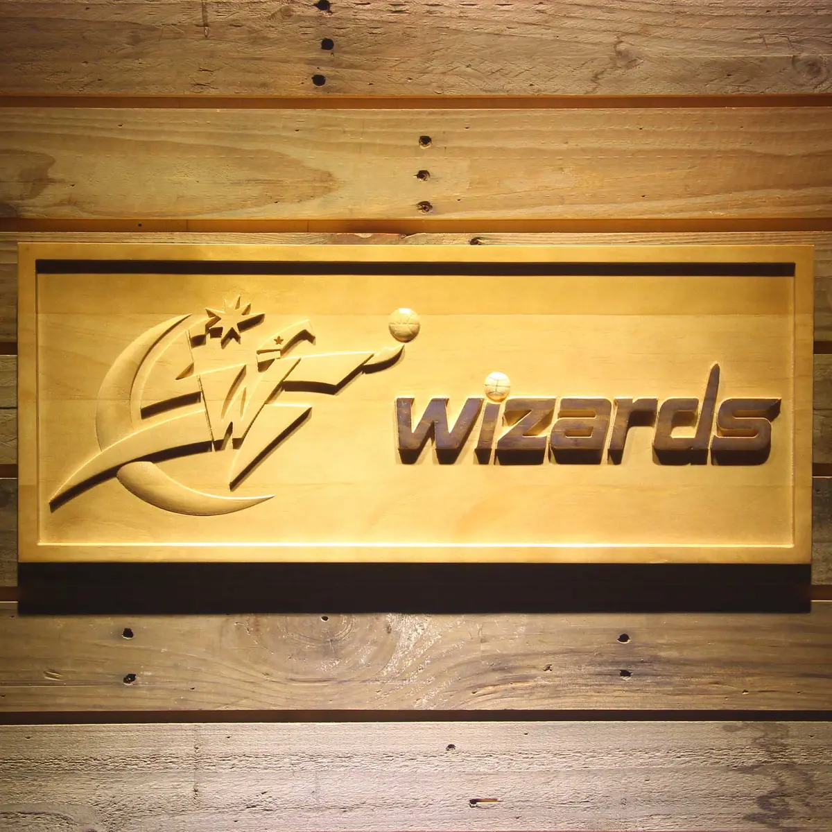 Washington Wizards  3D Solid Wooden Craving Sign 1
